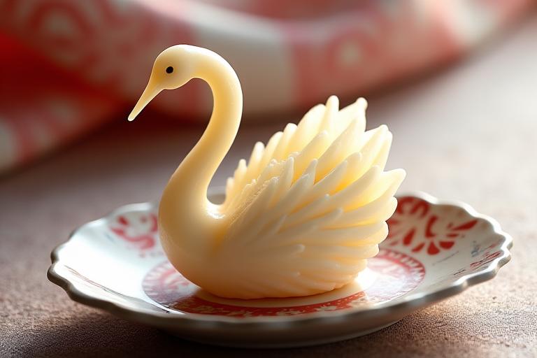 長寿を祝う鶴の形の和菓子